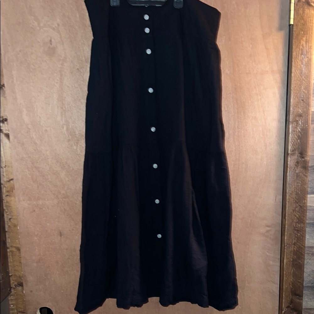 Black Button-Down Skirt